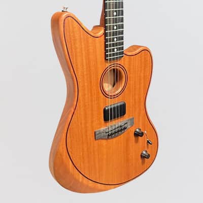 Fender American Acoustasonic Jazzmaster All-Mahogany Acoustic-Electric Guitar - Natural image 2