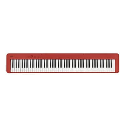 Casio CDP-S160 Portable Digital Piano with 88-Key Weighted Action, Sheet Music Stand, Power Supply, USB-MIDI and 10 tones, red (CDP-S160RD)