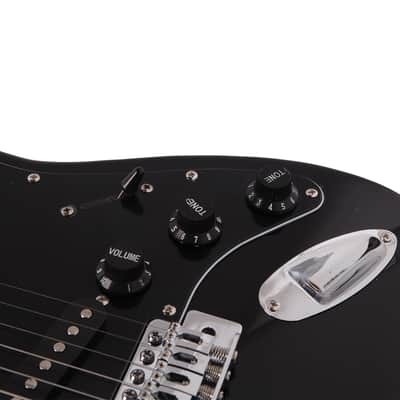 Glarry GST Stylish Electric Guitar Kit with Black Pickguard includes Guitar, Amp, Soft Case, Strap, Cord, and Pick 2020s - Black image 3