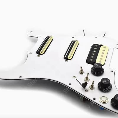 Left Hand Strat Style Guitar SSH Loaded Prewired Pickguard with Multi Switches Wiring image 4