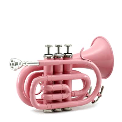 Sky Band Approved Pink Plated Brass Bb Pocket Trumpet with Case, Cloth, Gloves and Valve Oil imagen 1