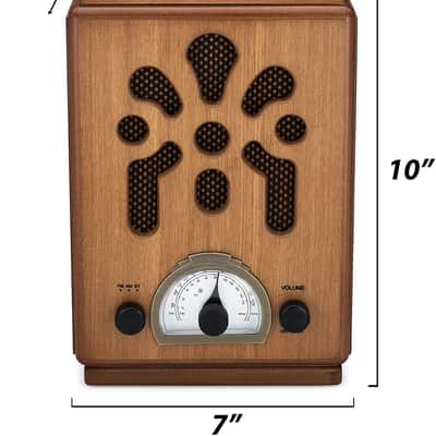 Classic Vintage Retro Style AM/FM Radio with Bluetooth - Handmade Wooden Exterior image 4