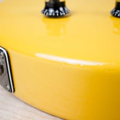 Burny Rock n' Roll RTV-55 MIJ 1992 Junior Yellow Double Cutaway TV Jr DC w/ Bag image 6