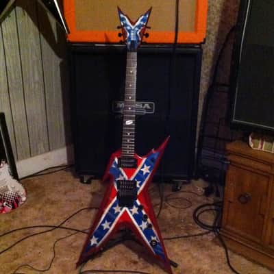 Dean Razorback Rebel Confederate Flag Washburn 333 Dimebag Usa Style Custom 2009 Candy Apple Red Confederate Flag image 1