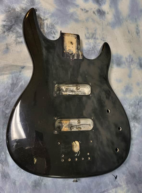 Vintage 1985 Korea Black Bass Guitar Body Project Luthier Parts image 1