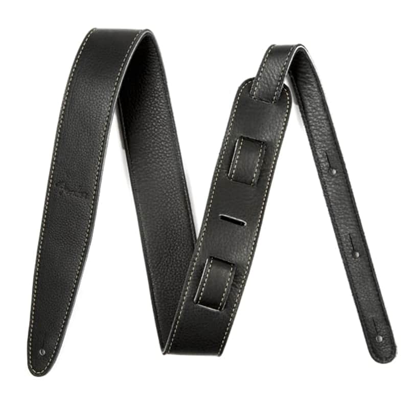 Fender® Artisan Crafted Leather Strap,  2" Black image 1