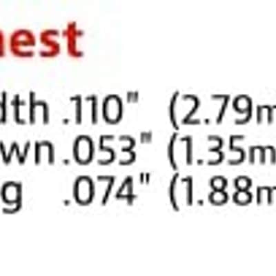 StewMac Pre-Cut and Pre-Radiused Fretwire Set, Wide/Highest, 12" Radius, 24-pieces - Width .110" (2.79mm) Crown .053" (1.35mm) Tang .074" (1.88mm) image 2
