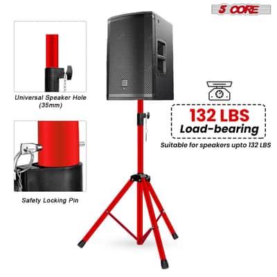 5 Core Speaker Stand Height Adjustable 54" Heavy Duty PA DJ Tripod Studio Monitor Stands image 4