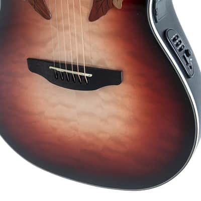 Ovation E – akustická kytara Celebrity Elite Plus Mid Cutaway Lefthand Ruby Burst image 7