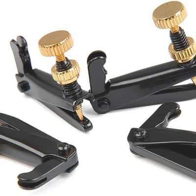 4Pack Violin Fine Tuners for 4/4-3/4 Violin Metal String Adjuster Nickel Plated Anti Rust (Black + Gold) image 3