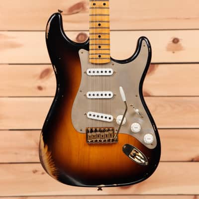 Fender Custom Shop Limited 1955 Stratocaster Relic - Wide Fade 2 Color Sunburst - CZ563358 image 2