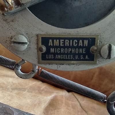 Vintage 1930s American Microphone Co. Carbon "Ring & Spring" Mic w/ Heavy Desk Base image 9