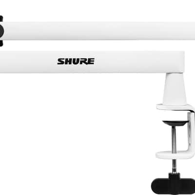 Shure by Gator SH-BROADCAST2 Shure Low-Profile Desktop Microphone Boom Stand, White image 4