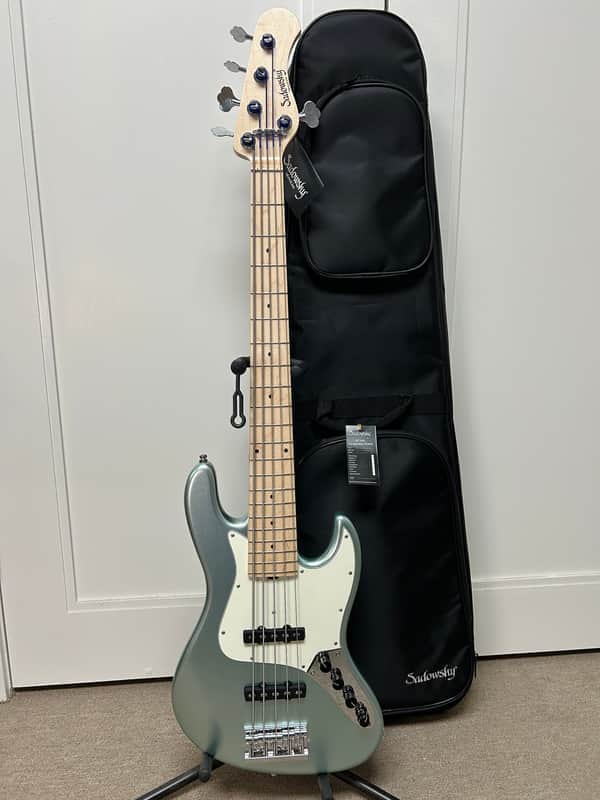 Sadowsky Metroline 21 Fret Vintage J/J 5 String Bass Guitar - Sage Green Metallic image 1
