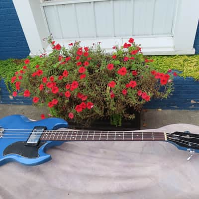 GIBSON EBO early 1970 PELHAM BLUE SLOTTED HEADSTOCK ORIGINAL refinished image 1