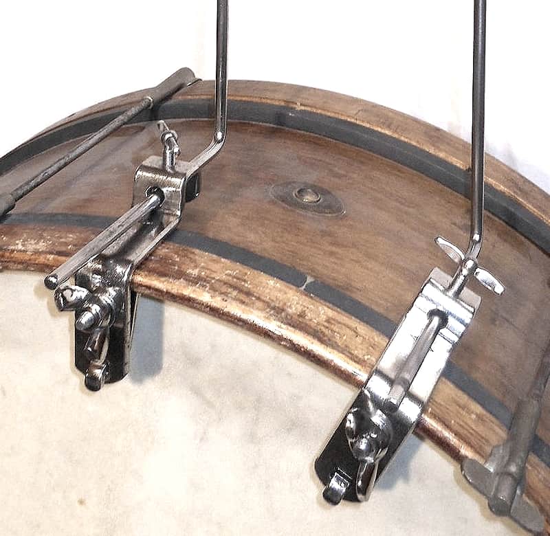 (2) Ludwig WFL L Arm Cymbal Holders, Logo Stamped, Nickel Plated - 1940s-50s /  INSPECTED & TESTED image 1