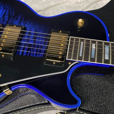 NEW! Gibson Dealer Select Custom Shop Les Paul Custom Blue Widow AAA Figured Flame Top - Authorized Dealer - 9.7 lbs - G07454 image 2