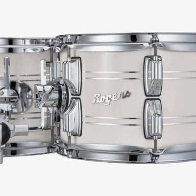 ~NEW!~ Rogers Powertone Series 4-Piece 10/12/14/20 Fusion Drum Kit Set in Antique Creme with Chrome Pinstripes image 3