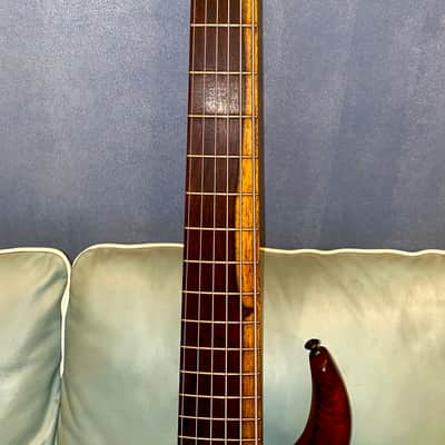 MTD 635-24 Michael Tobias Design (Lefty).w/ Custom Ramps. MTD 635 2015 Makore with poplar burl top & Florida rosewood neck. image 5
