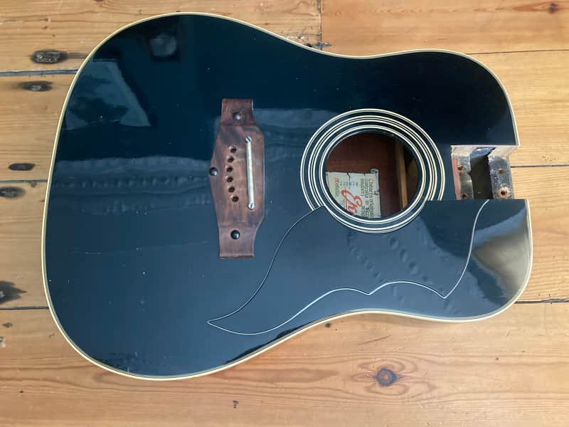 Eko E 20 Ranger VI 1970s Acoustic Guitar Body Good Condition Black image 1