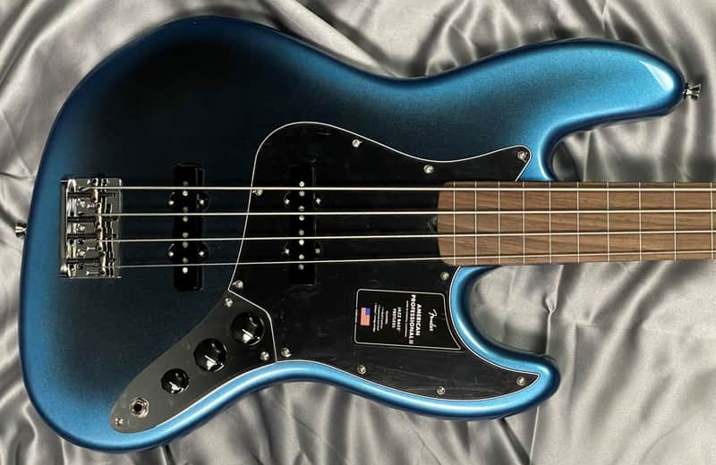 Fender AM Pro II FRETLESS Jazz, Dark Night / Lined Rosewood image 1