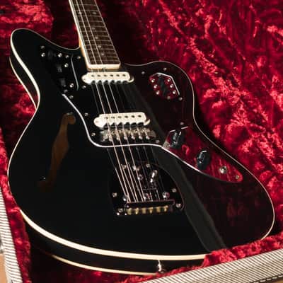Fender FSR Thinline Jaguar 50th Anniversary 2012 Gloss Black MIJ w/ G&G Tweed Case image 2