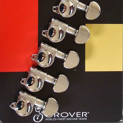 Grover 505N6 Mid-Size Roto-Grip Locking Rotomatic Tuners 6 In-Line, Nickel Finish image 1