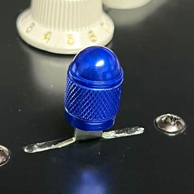 Kinnatone Stubby Blue Aluminum 3 or 5 way Blade style Switch Tip. For Strat or Tele image 1