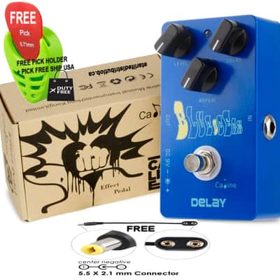Caline CP-19 Blue Ocean Analog Delay Pedal True Bypass, FREE PICK + HOLDER+ FREE SHIP USA image 5