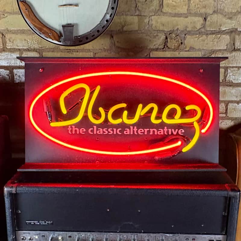 1995 Ibanez Vintage Neon Store Display Dealer Sign The Classic Alternative! image 1