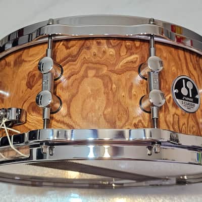 Sonor SC 10 1406 SDWD S Classix 14"x 6" Scandinavian Birch Snare in Walnut Root Veneer w/ Hella Hoops image 6
