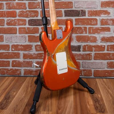 Fender Custom Shop SR25 61 Stratocaster Super Heavy Relic Candy Tangerine over 3-Color Sunburst w Boos Leather Custom Pickguard 2025 w/OHSC image 6