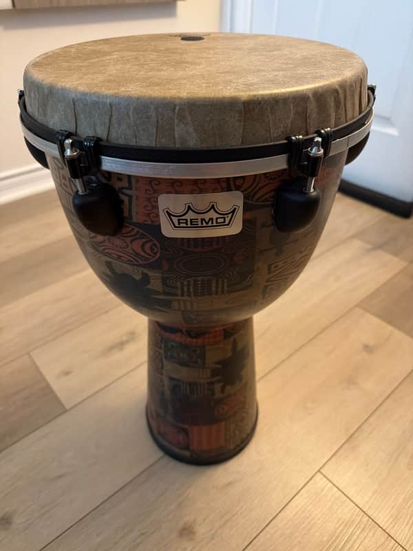 Apex Djembe - 12 inches, Orange Kinte image 1