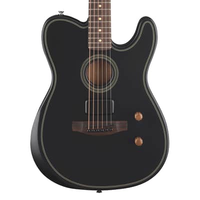 Used Fender Acoustasonic Telecaster Acoustic-Electric Guitar - Black image 1