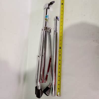 Ludwig Hercules Tripod Cymbal Stand Base+Tube Chrome Blue/Olive Vintage 70s Part image 5