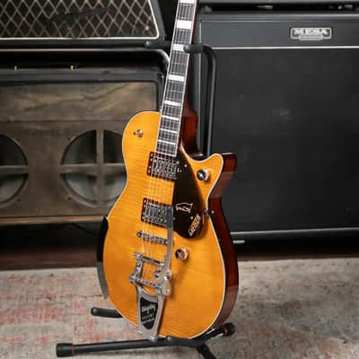 Gretsch G6134TFM-NH Nigel Hendroff Signature Penguin Electric Guitar - Amber Flame with Hardshell Case - Used image 20