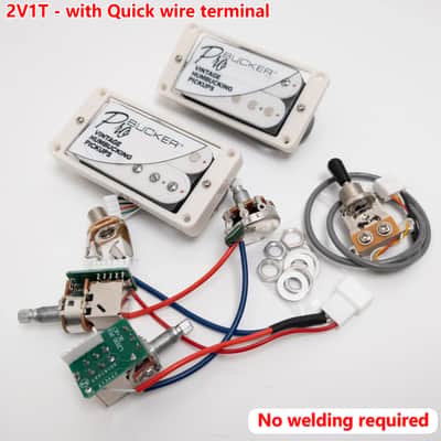 Epiphone White Humbuckers ProBucker Pickups with Wiring Harness Set For Les Paul image 1