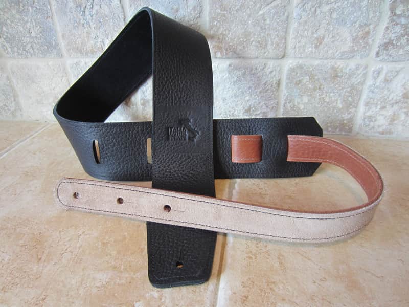 Italia Leather Straps 2.5 INCH WIDE VINTAGE LEATHER GUITAR STRAP Vintage Blues 2026 image 1