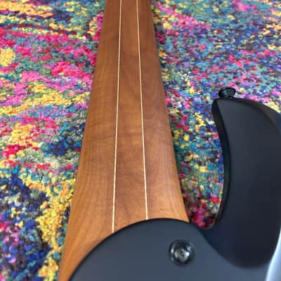 Maruszczyk Frog 6a Fretless custom - Black red veins image 9