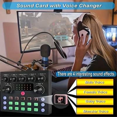 V8S Sound Card – Live Broadcast Audio Mixer for Studio Singing, Streaming & Karaoke image 9