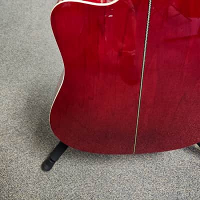 Used Ventura V3RED Acoustic-Electric Guitar - Red w/ Soft Case image 13