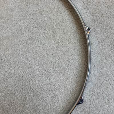 Premier 16” Die-Cast Floor Tom Drum Hoop - COB Chrome over Brass Lot #2 70s - Chrome image 9