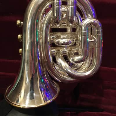 Ultra Rare  Silver with Gold Accents 1971 Holton c-150 Pocket Cornet/Trumpet image 2