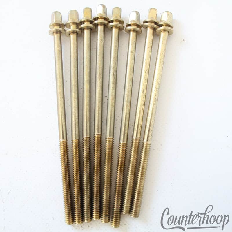 Vintage Style 2x 4 1/4" 6x 4 1/2" Tension T-Rods Gold Plated Snare/Tom Drum image 1