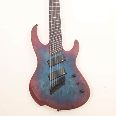 Agile Fan Fret 8 String Electric Guitar INTREPID PRO 82528 EB CA BLUE PURPLE BURL image 1