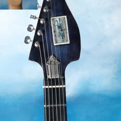 Postal Midnight Special Flamed Maple Blue Silverplate Engraved Pickguard Bigsby image 10