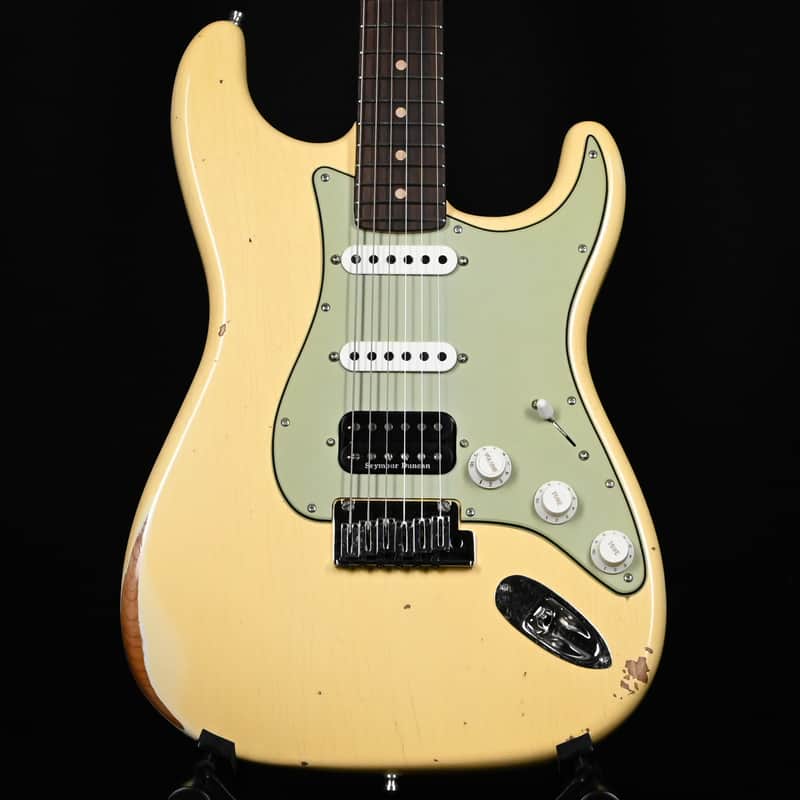 Fender Custom Shop Deluxe Stratocaster w/ Seymour Duncan SH4B Humbucker, Relic/ Closet Classic Hardware- Aged Vintage White 2026 (R148062) image 1