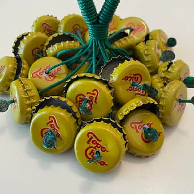 Upcycled Percussion - Bottle Cap Hand Rattle / Shaker - Topo Chico image 3
