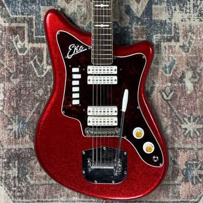 1960s EKO 500/V4 Sparkly Red / White Pearl Vintage Made In Italy Electric Guitar W/ Original Hardshell Case! image 5