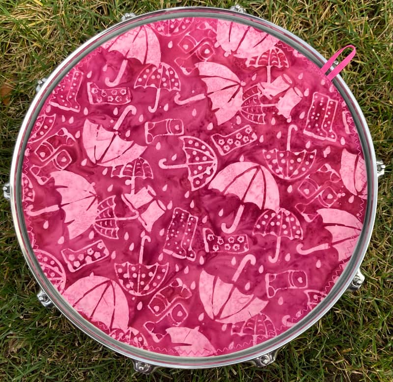 14" reversible Drum Bunny cotton drum cover - partial mute - dampener - compare to Big Fat Snare Drum Quesadilla, Drum Tortilla image 1